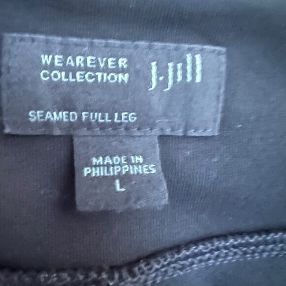 J.Jill Wearever Black Pull On Pants Women Large Seamed Full Leg Career Travel - Picture 7 of 10